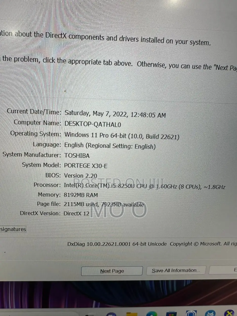 Laptop Toshiba X30 8GB Intel Core I5 SSD 256GB