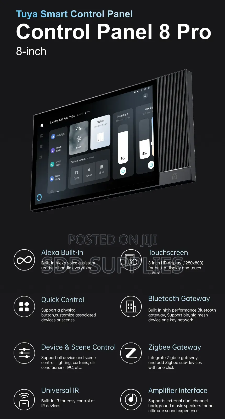 Alexa Wall Amplifier Smart Control Panel Ir Inbuilt, Alexa Inbuilt