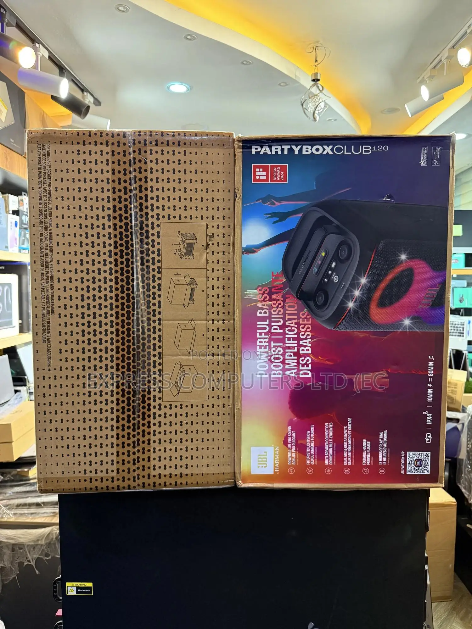 JBL Partybox Club 120 Portable Party Speaker, Powerful JBL Sound Pro,
