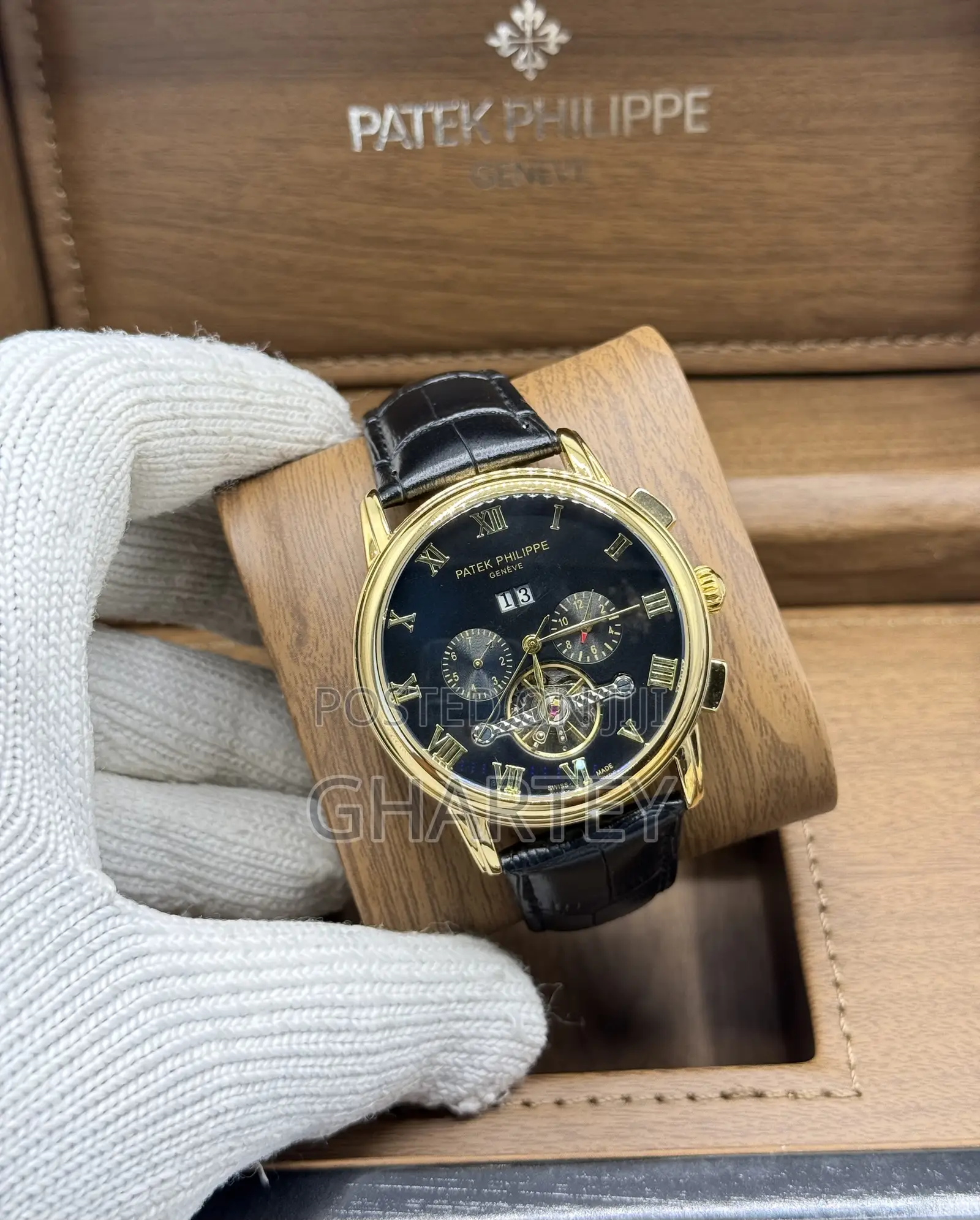 Patek Philippe Geneve Tourbillon Calendar – Elegance in Black Gold