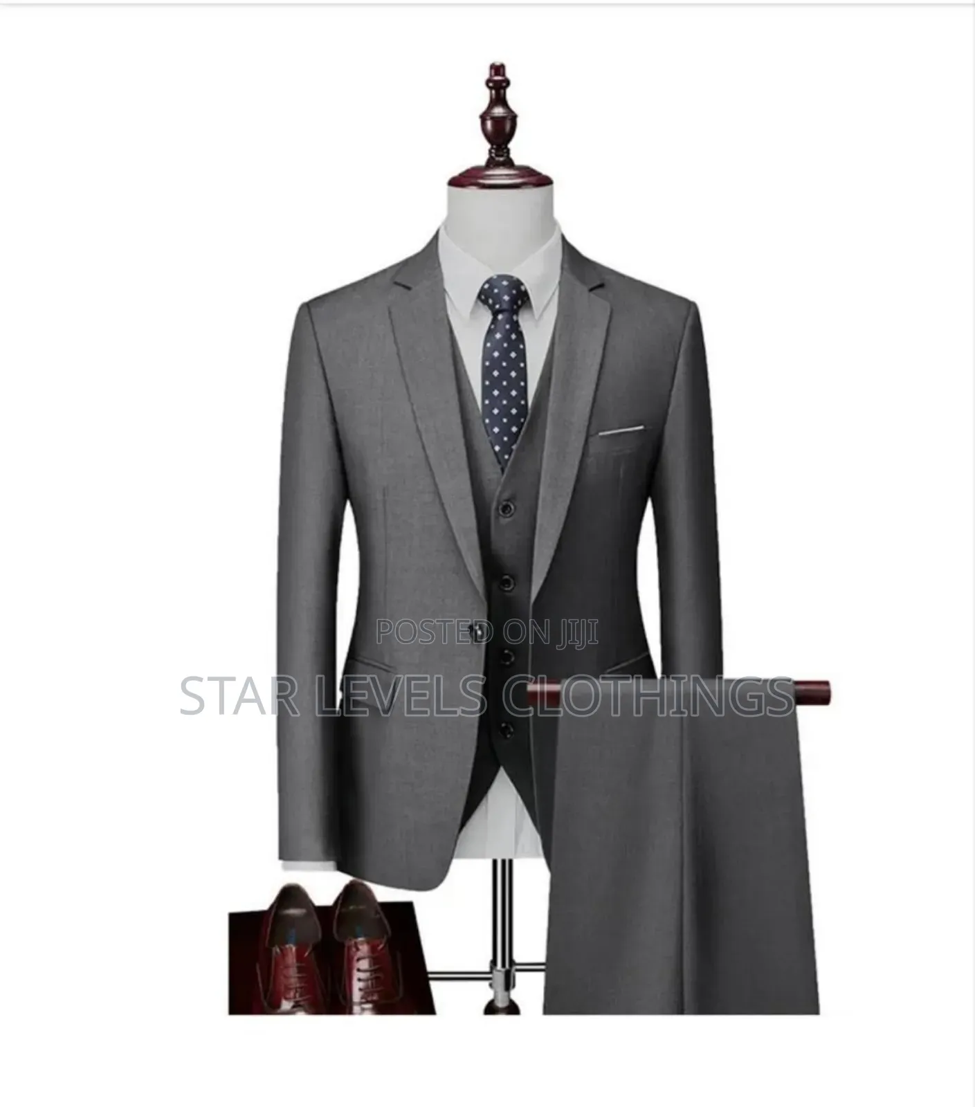 Elegant Black and Gray Suit for Office, Graduation Etc