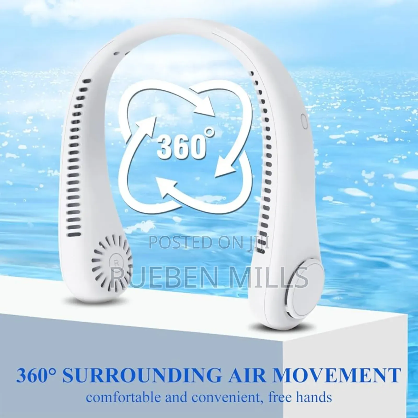 Blue X5 Portable Mini Rechargeable Neck Fan - Brand New