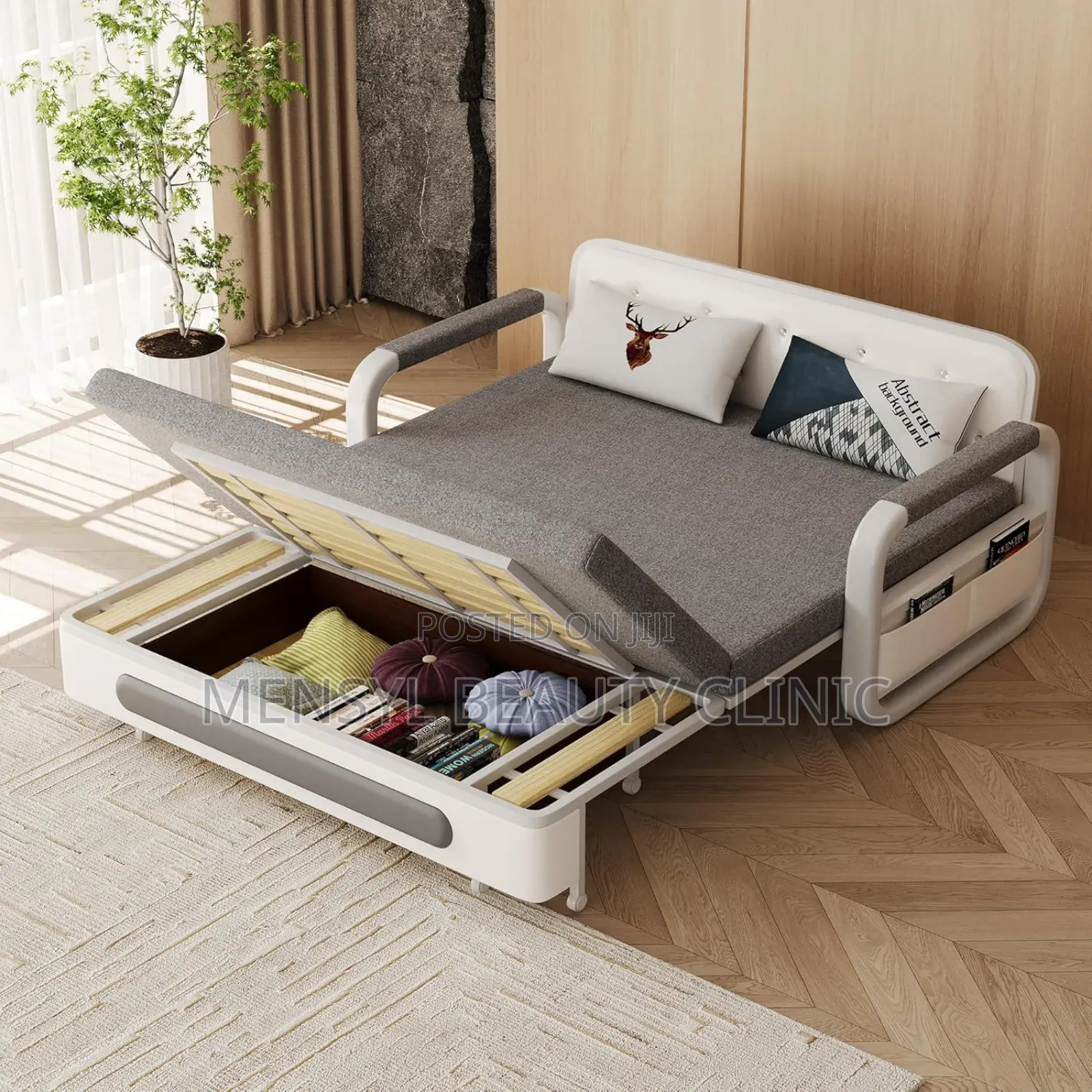Heavy Duty Sofa Bed Double Bed Made With Metal Wood Have Storage