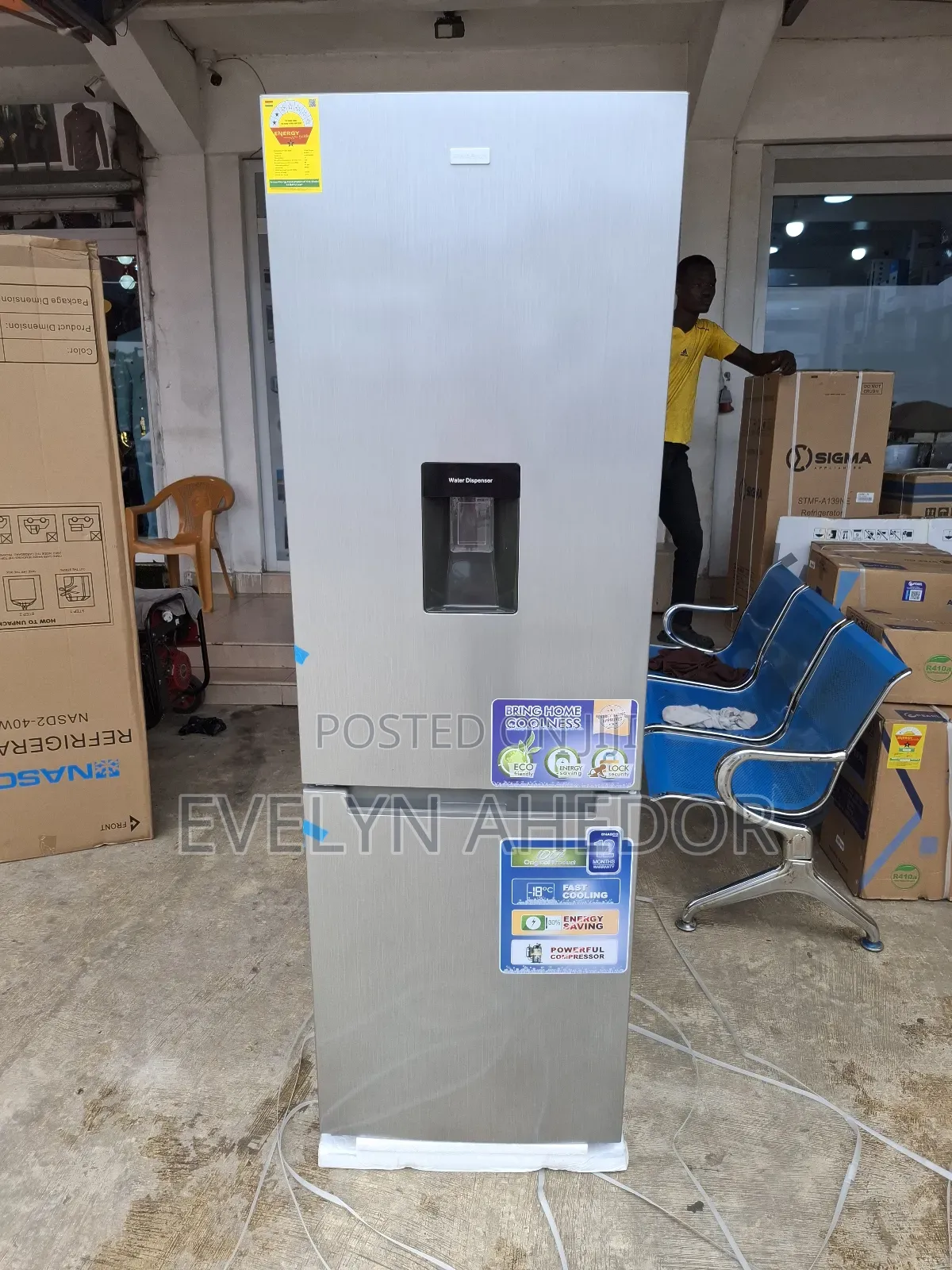 Nasco 309ltrs Down Freezer Double Door Fridge With Water Despenser