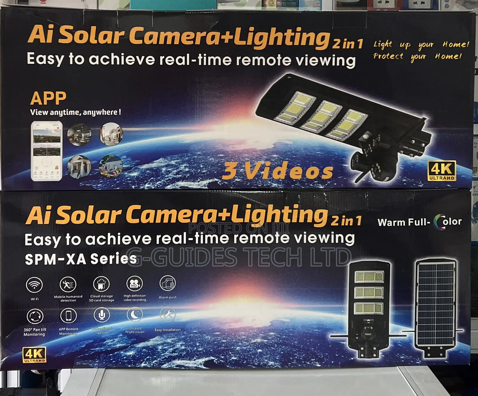 Ultra 4g Ai Solar PTZ Camera Triple-Lens With Streetlights