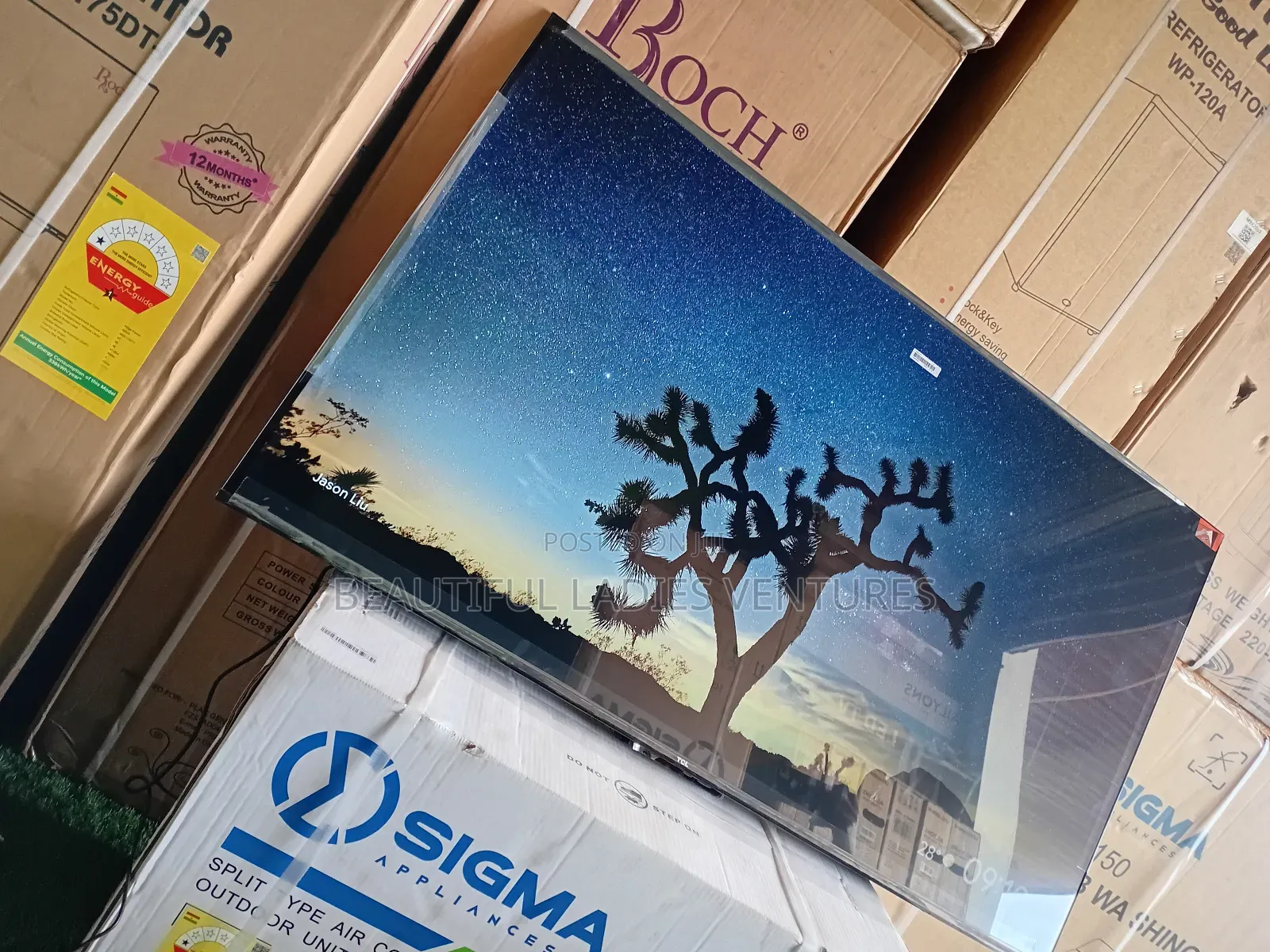 Modern 65-Inch Smart Television With Built-in Wi-Fi, Crystal TCL Tv