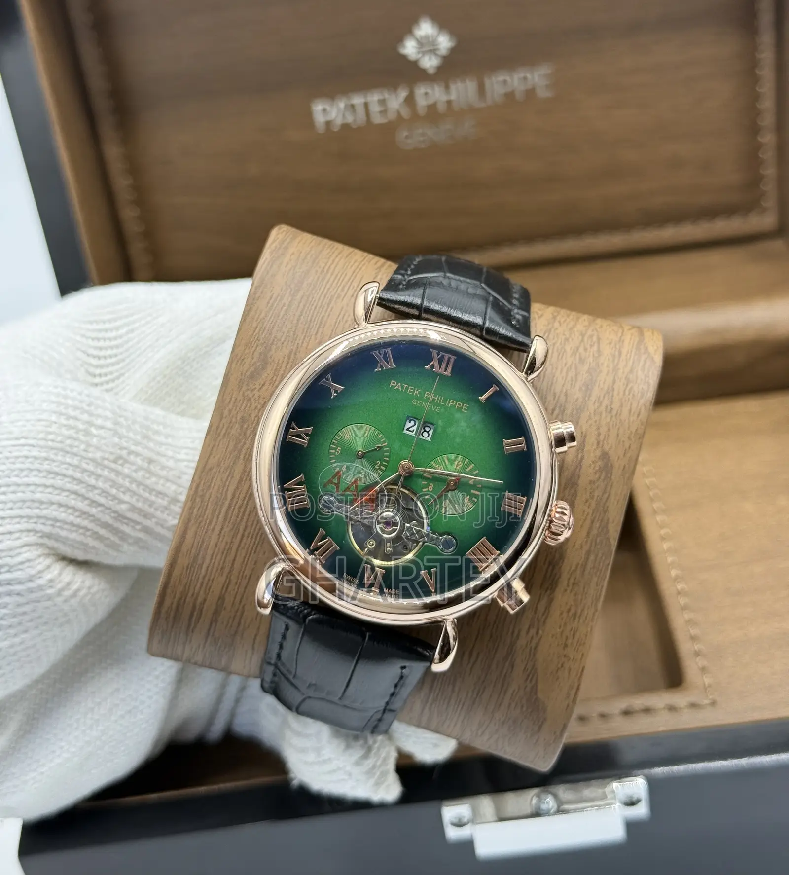 Patek Philippe Men's Mechanical Watch - Black Gray Strap