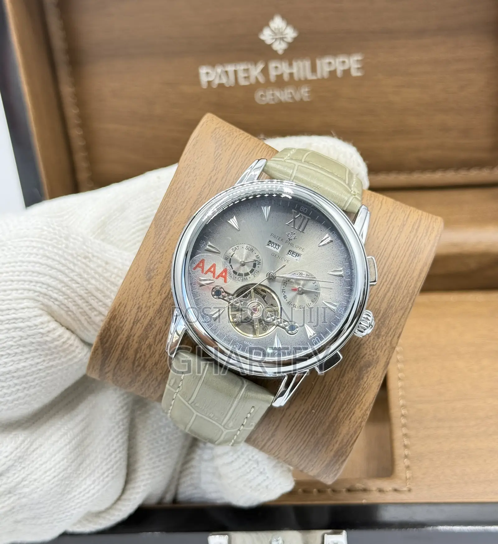 Patek Philippe Men's Mechanical Watch - Black Gray Strap