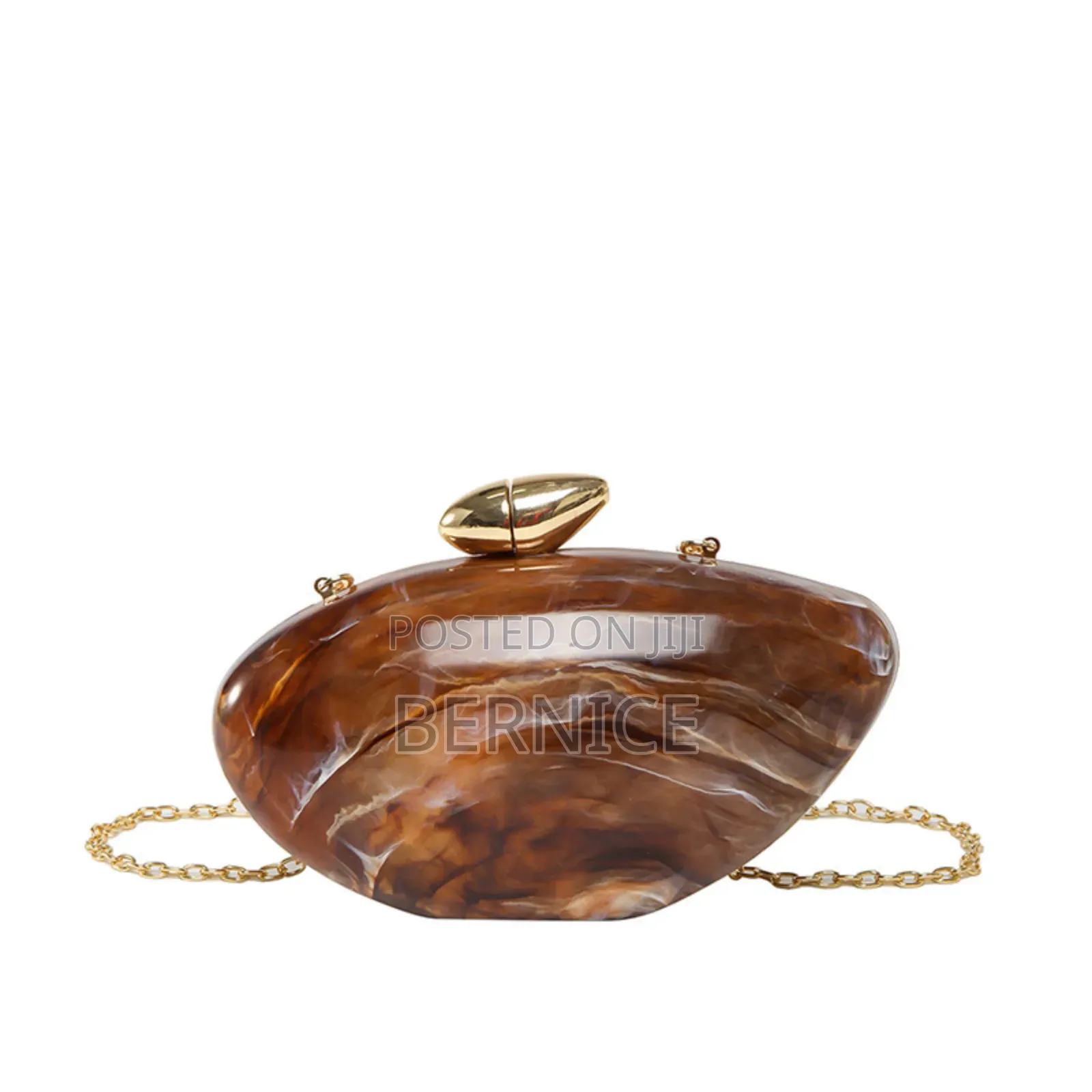 Elegant Blue Oval Clutch Bag – Stylish Unique Acryclic Design