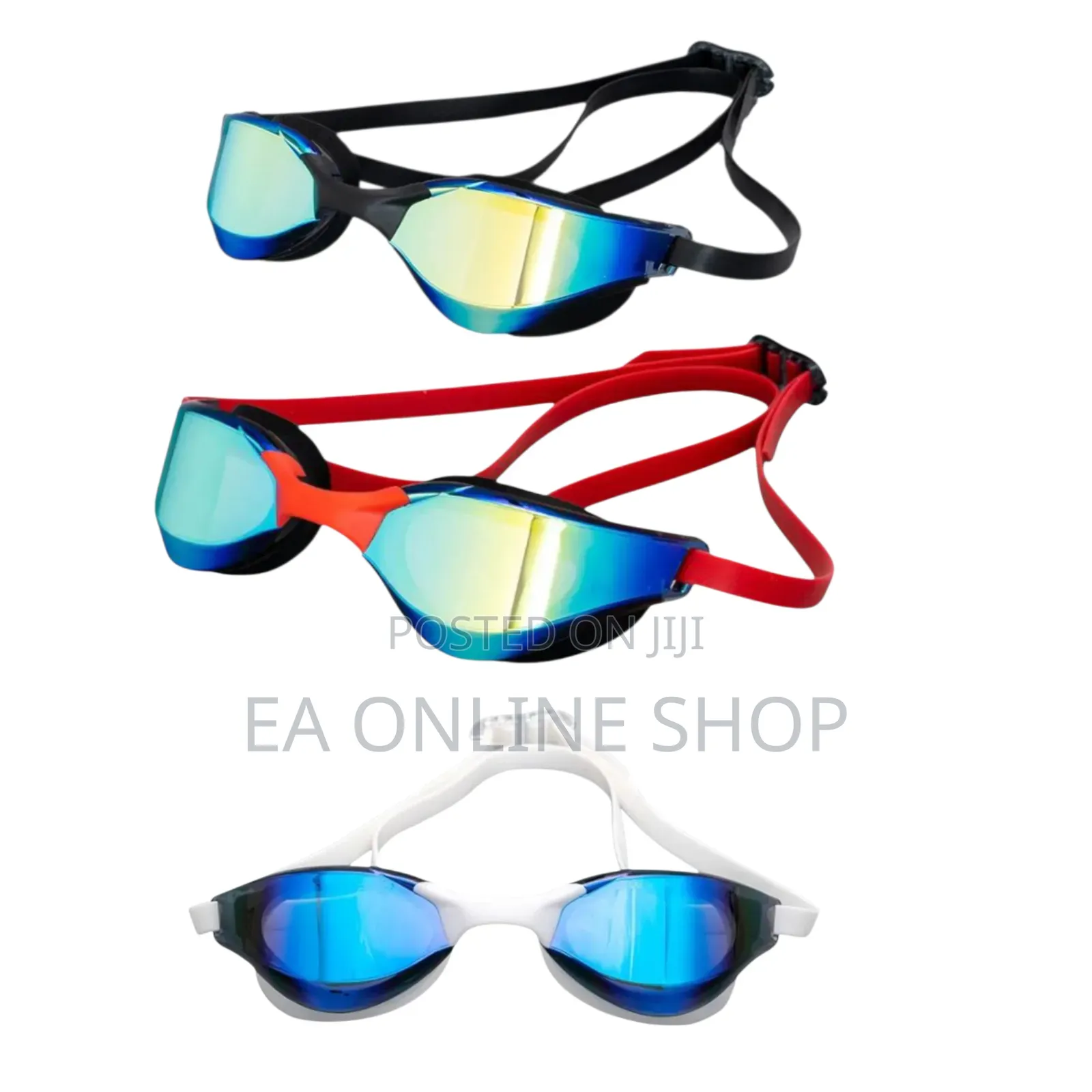 Glide Mirrored Antifog Professional Swimming Goggles.