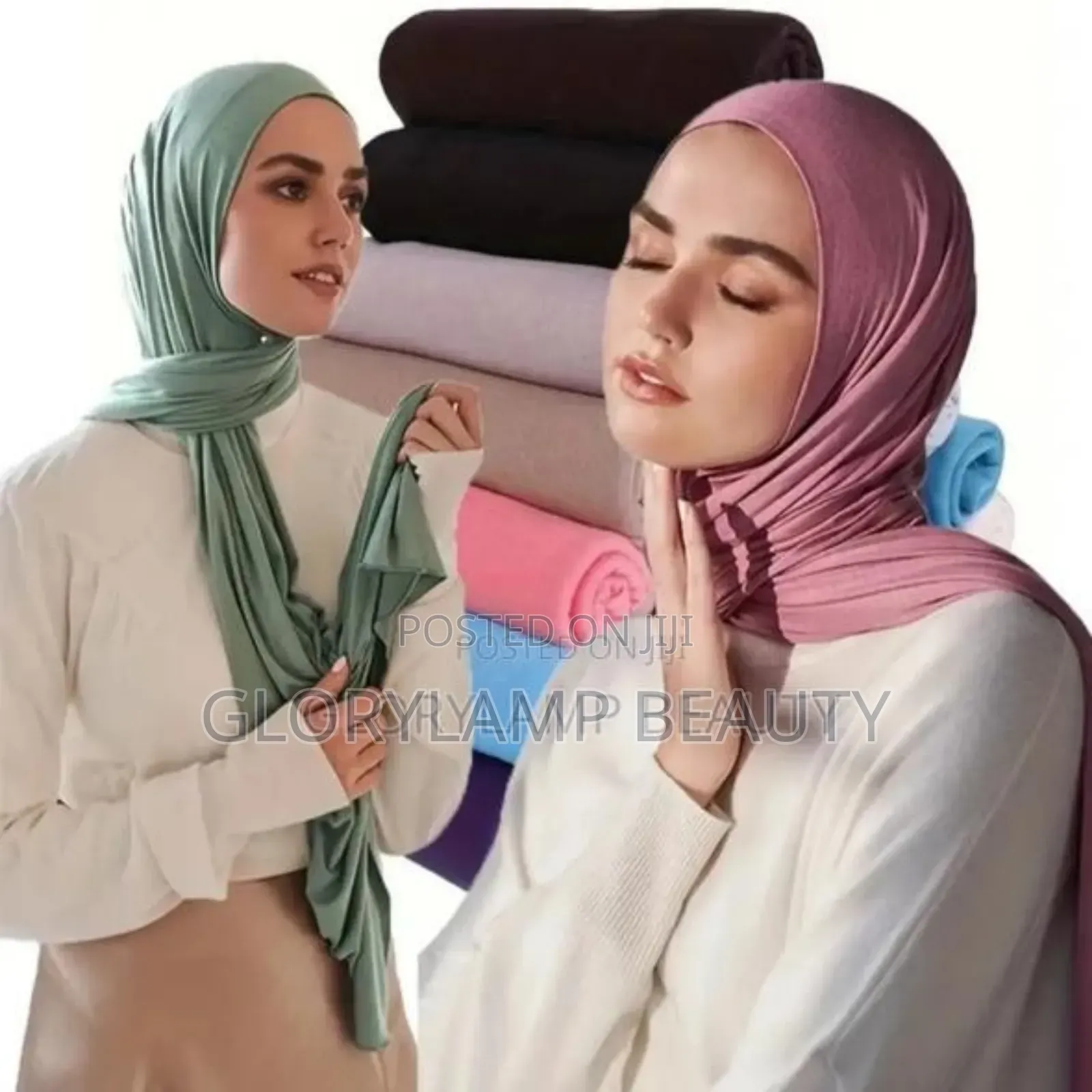 Elegant Plain Chiffon Hijab Scarf - White - Lightweight Breathable