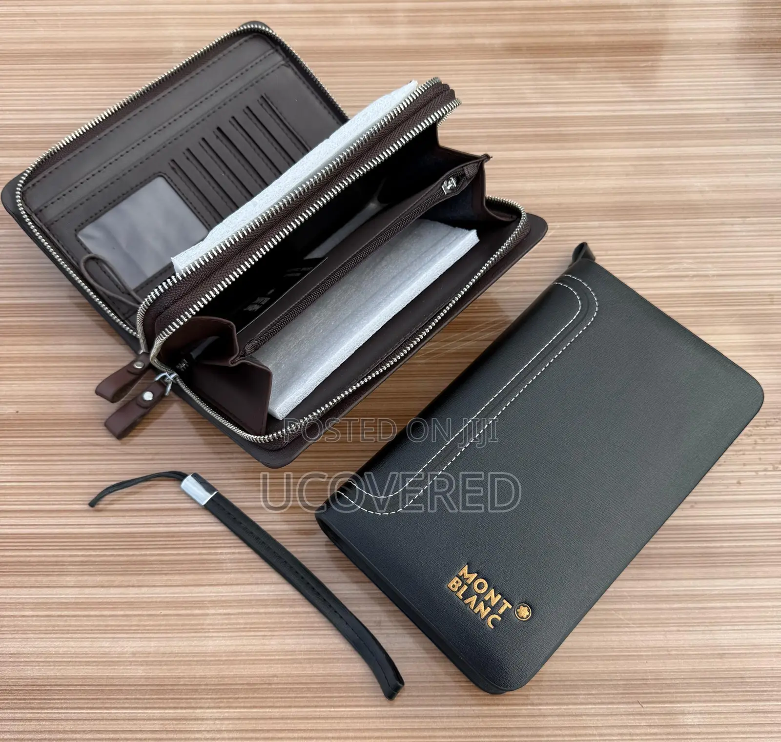 Montblanc Men’S Leather Small Clutch Bag / Cell Phone Holster