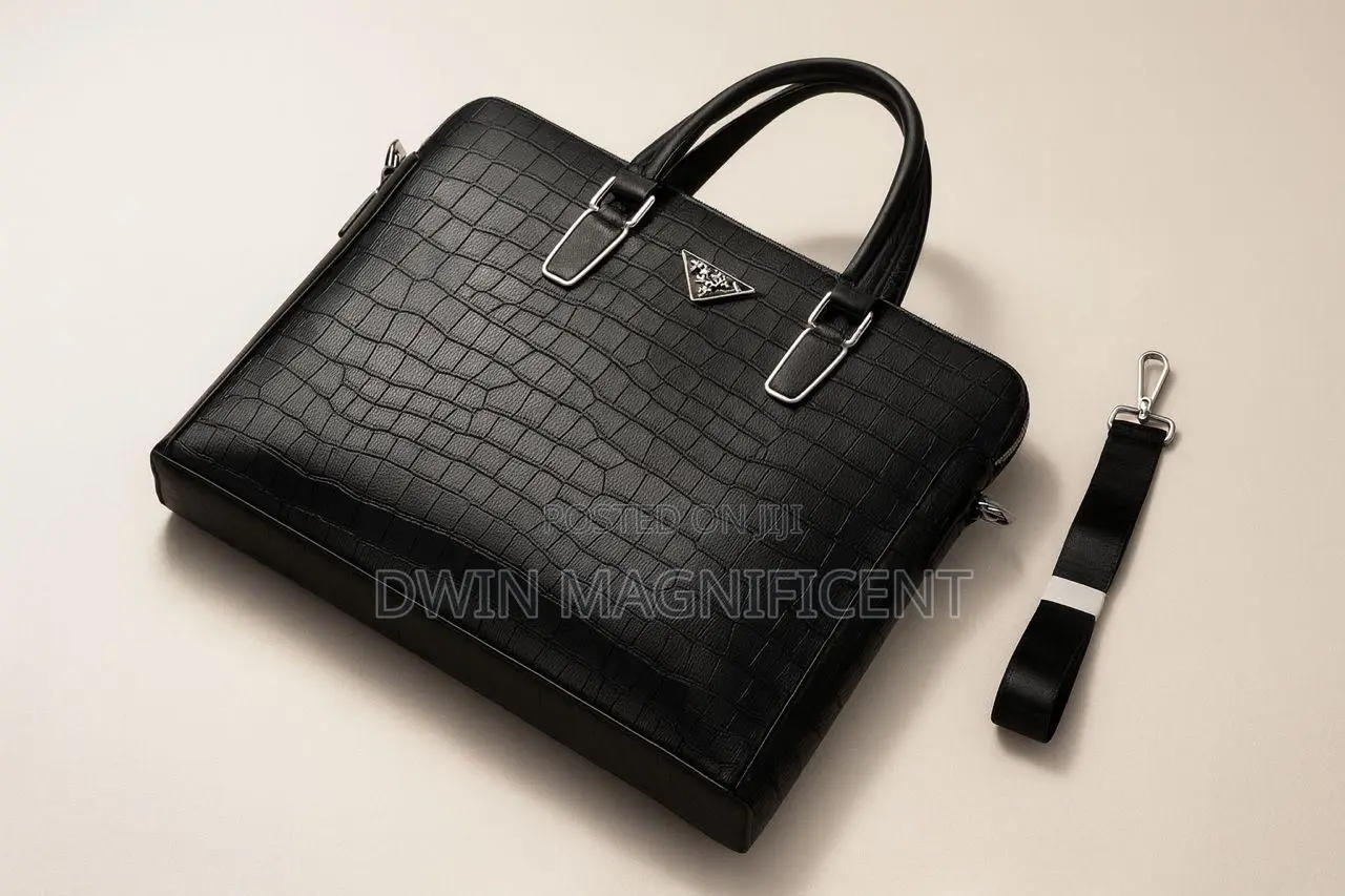 Unisex Waterproof Leather Briefcase Shoulder Laptop Business Bag.