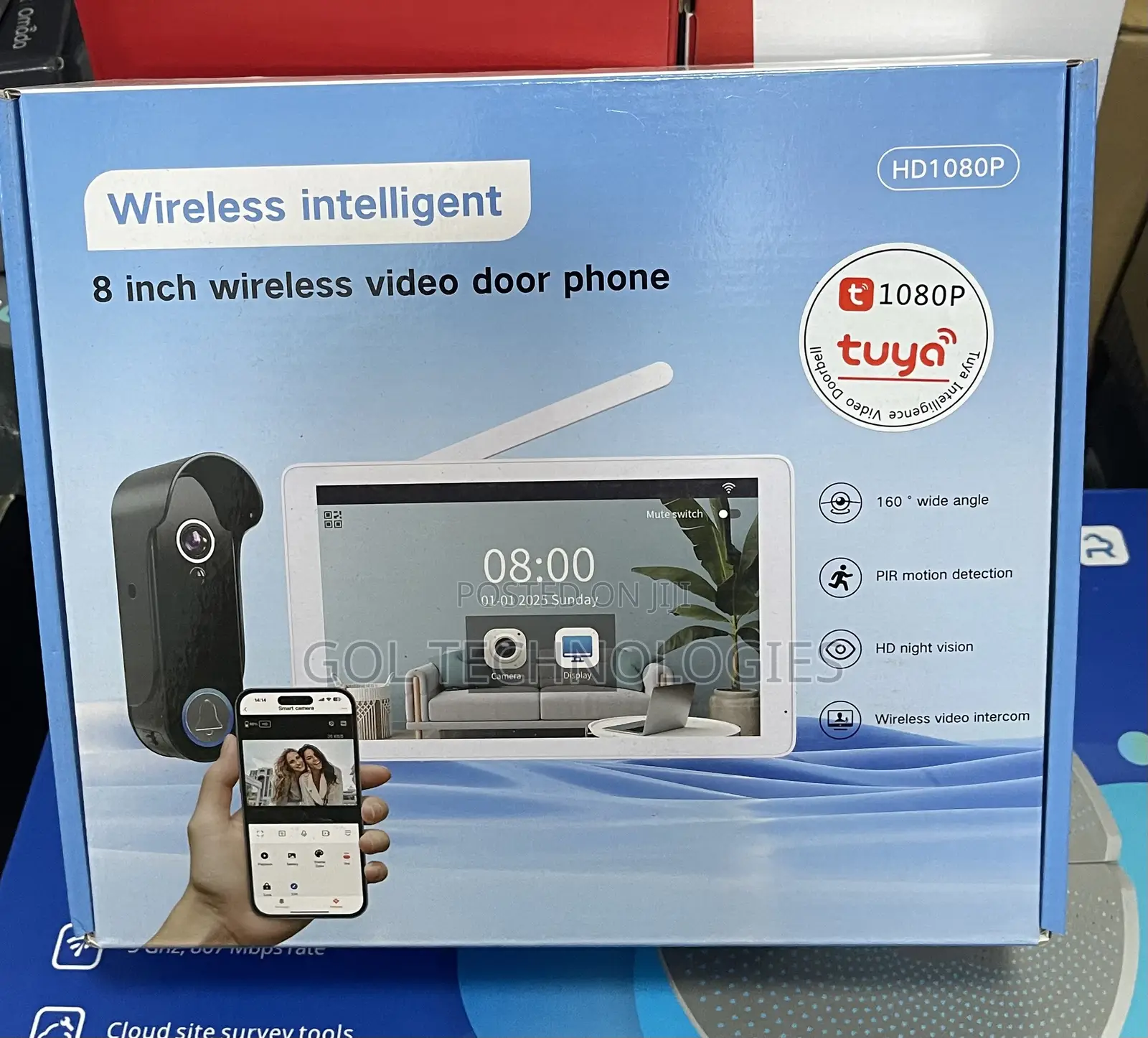 Wireless Video Doorbell 8 Inches Tuya App 1080p Video Intercom