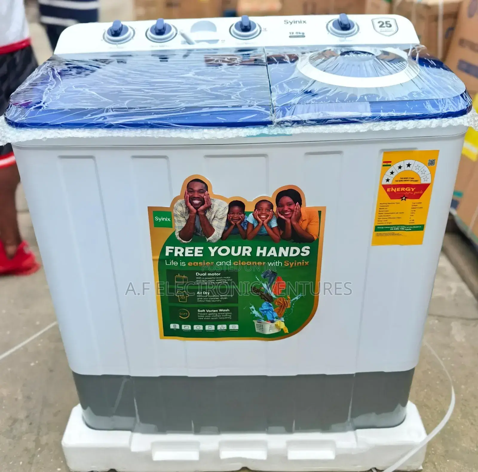 Syinix 12kg Twin Tub Semi-Automatic Washing Machine