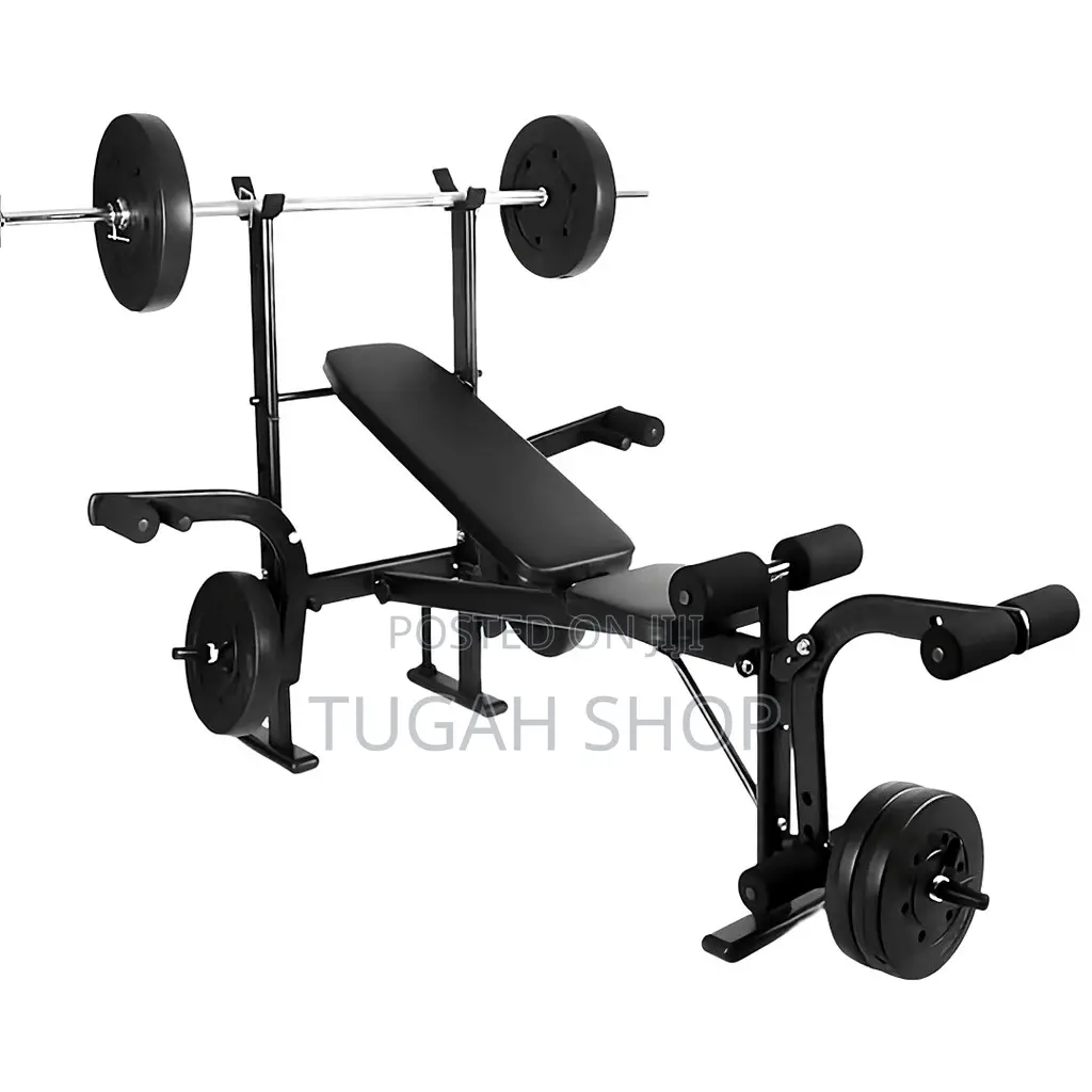 Adjustable 60kg Weight With Bench Press Set