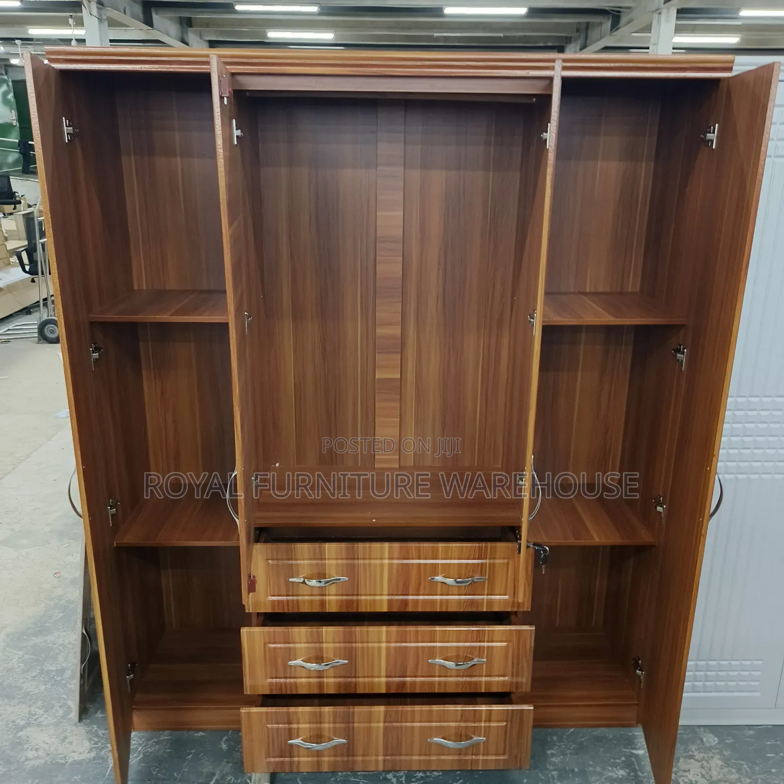 Spend Pear Color 4 Doors Wooden Wardrobe