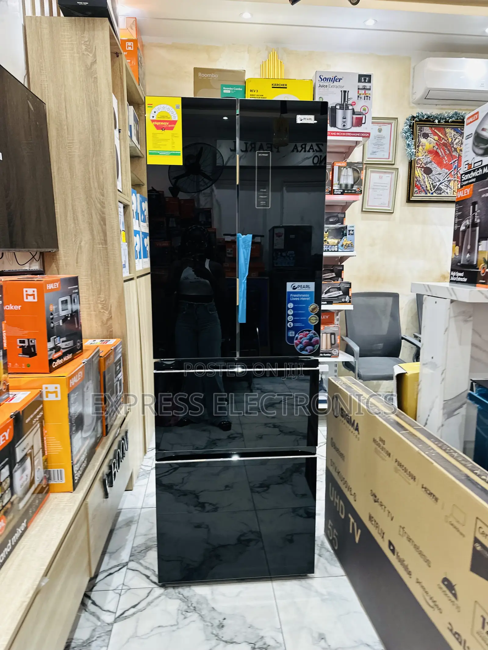 Buy for Less Black Mirror French Door Pearl Pf-441 Fridge