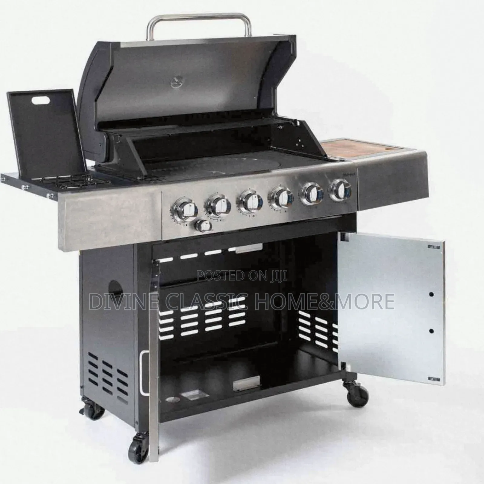 Outback Meteor 6-burner Hybrid Gas Charcoal Bbq With Multi-cook Plate