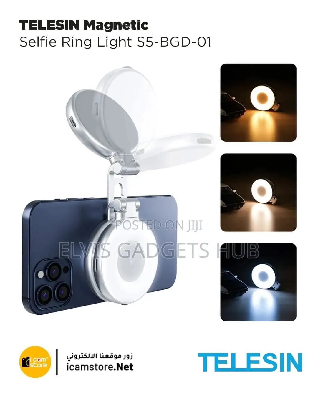 Telesin C03 Magnetic Selfie Ring Light