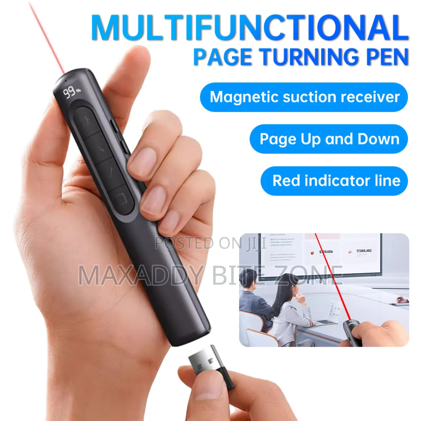Powerpoint Pen Wireless Presentation Clicker Type-C Rechargeable