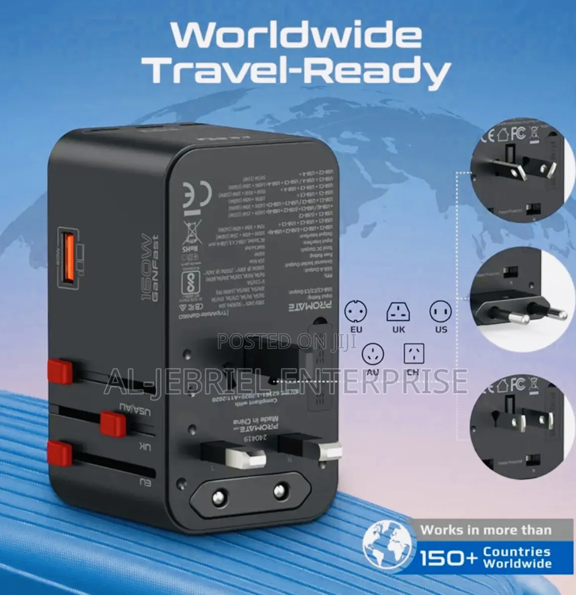 Promate 160watts Travel Adapter
