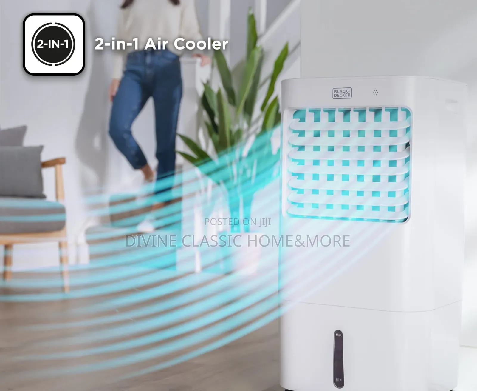 Black+Decker, 15l Portable 2-in-1 Air Cooler, 3remote Control, 65w
