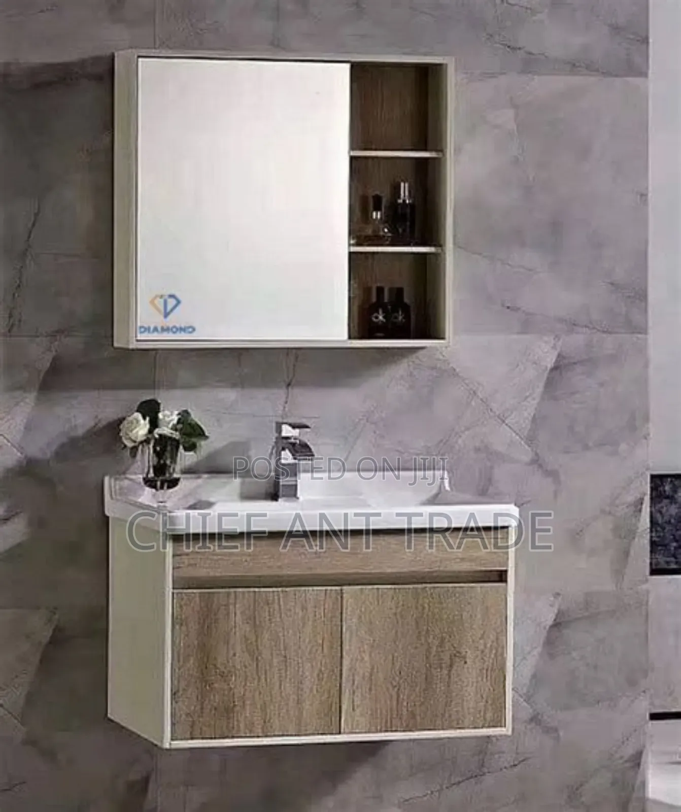 Wood Color Cabinet Basin 60cm 605