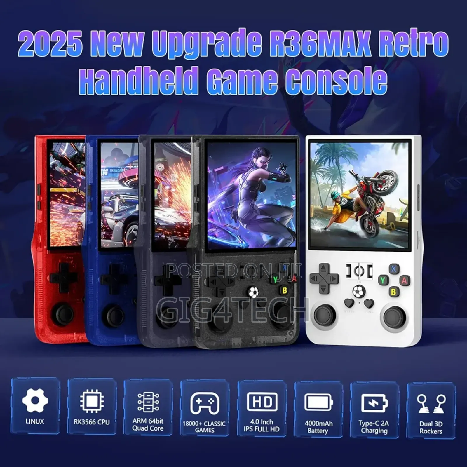 New Upgrade R36max Retro Handheld Game Console Linux System