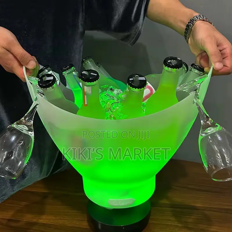 7l Led Light Champagne Bucket With Bluetooth Speaker