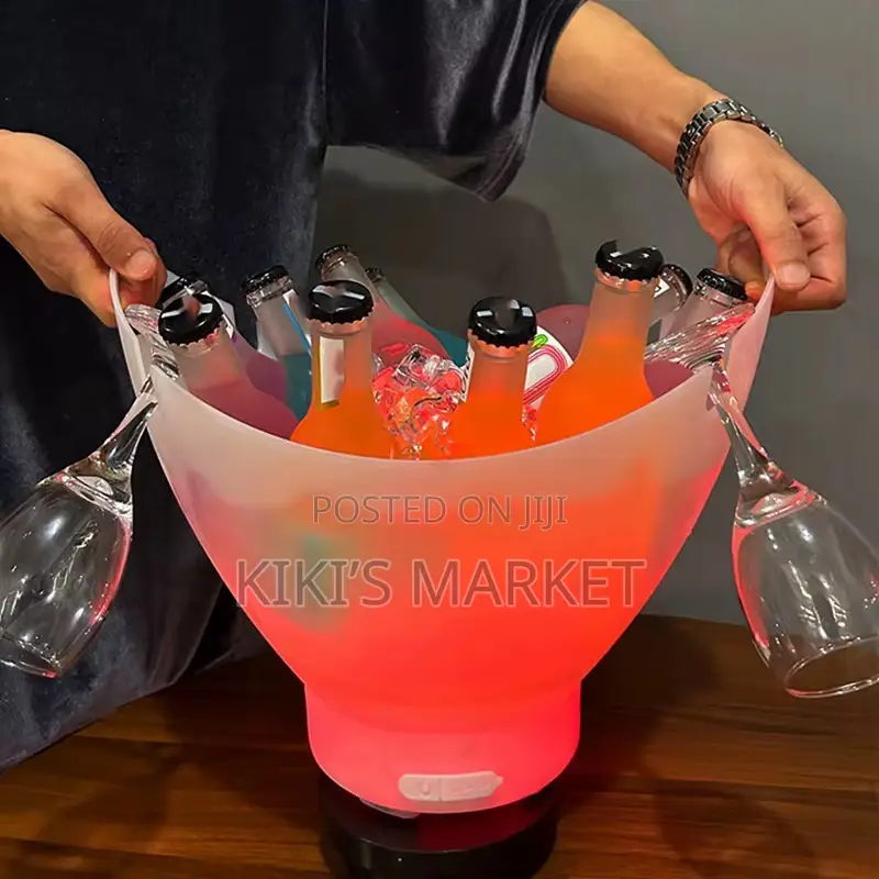 7l Led Light Champagne Bucket With Bluetooth Speaker