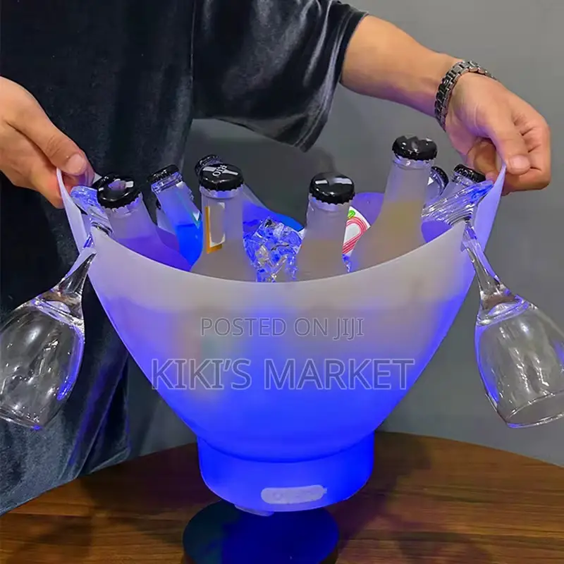 7l Led Light Champagne Bucket With Bluetooth Speaker