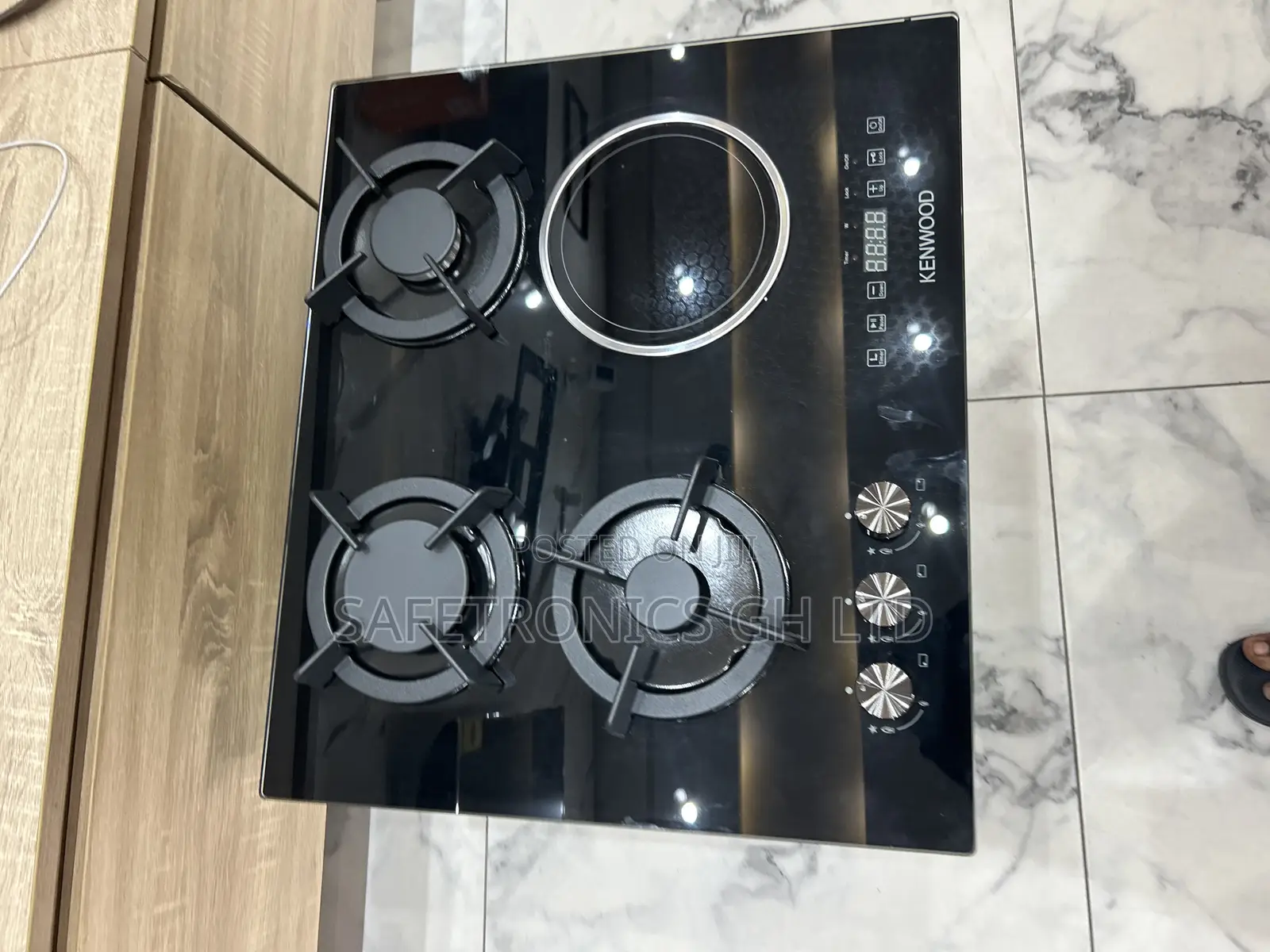 Authentic Black Kenwood 3+1 Gas Electric in-Built Cooker