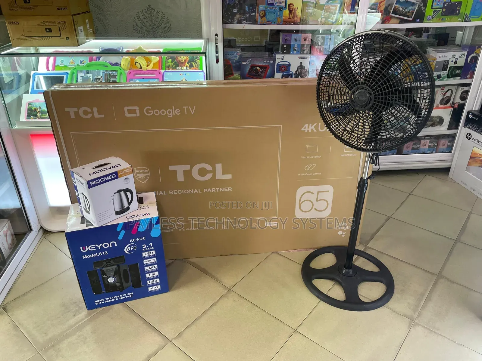 TCL 65 Inches Google Tv With Fan,Kettle and Home Theatre