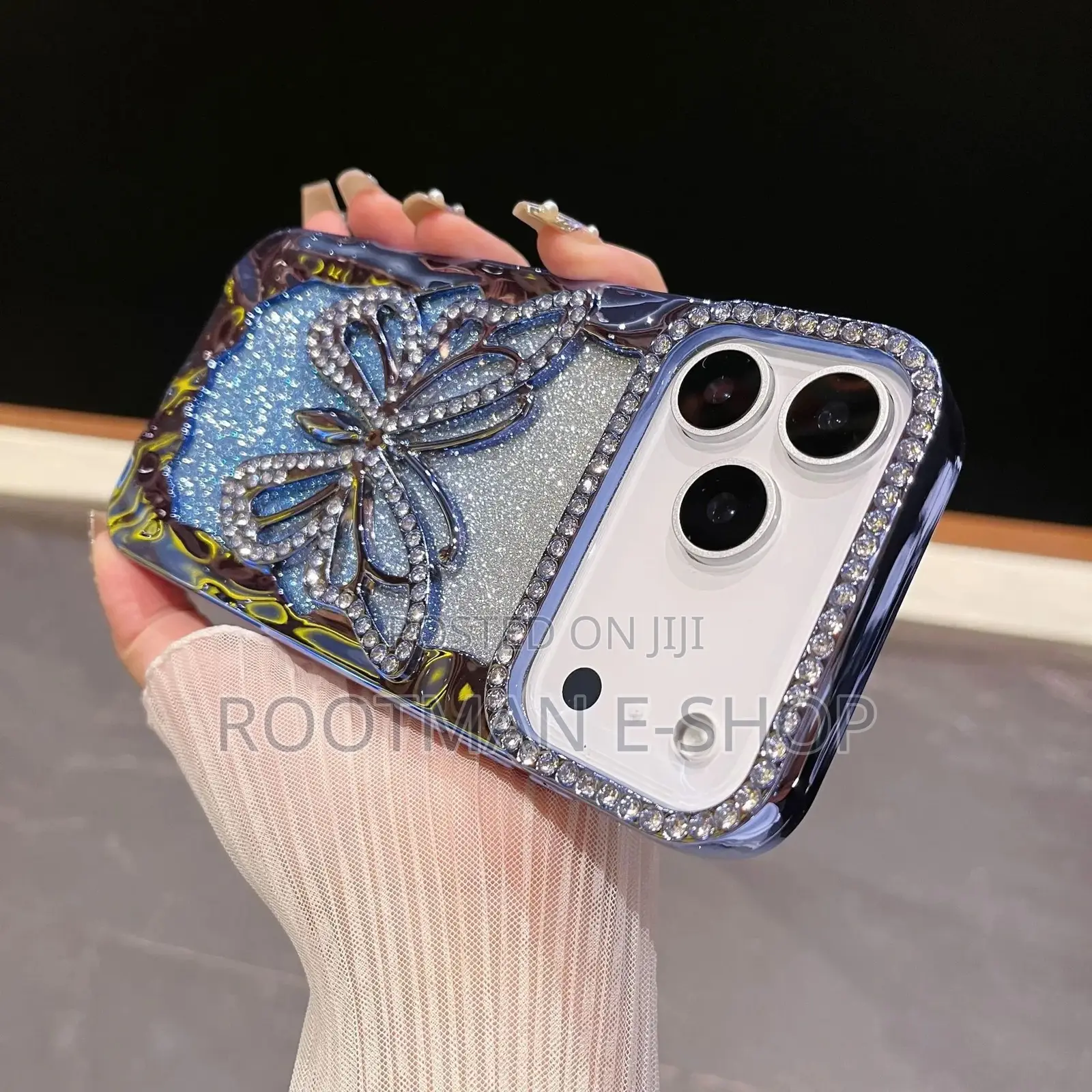 Premium Gem Butterfly Glitter Phone Case for iPhone 17 Pro and Pro Max