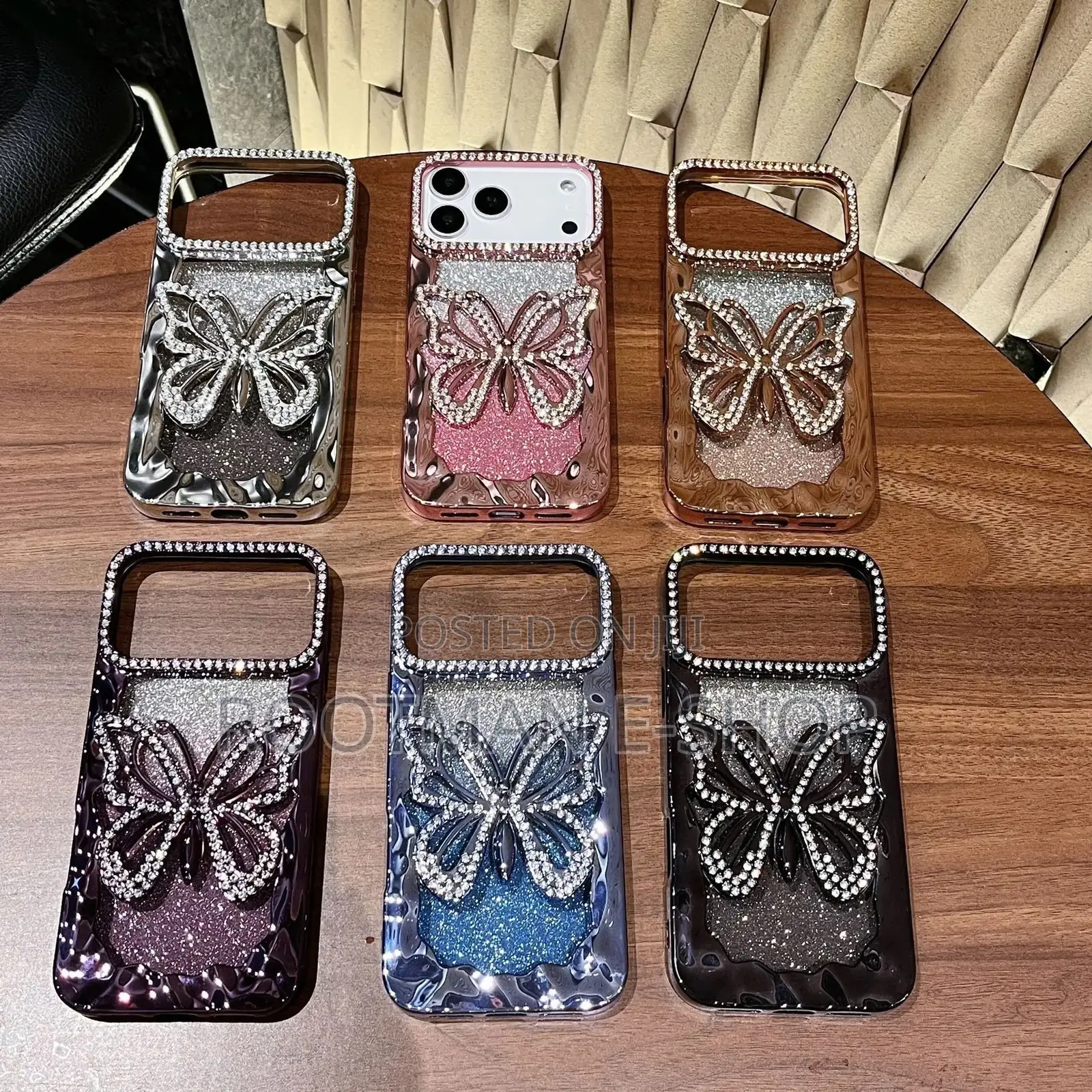 Premium Gem Butterfly Glitter Phone Case for iPhone 17 Pro and Pro Max