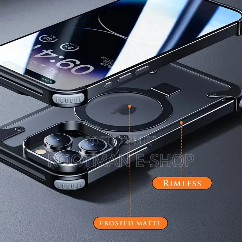 iPhone 17 Pro and Pro Max Frosted Frameless Metal Kickstand Case