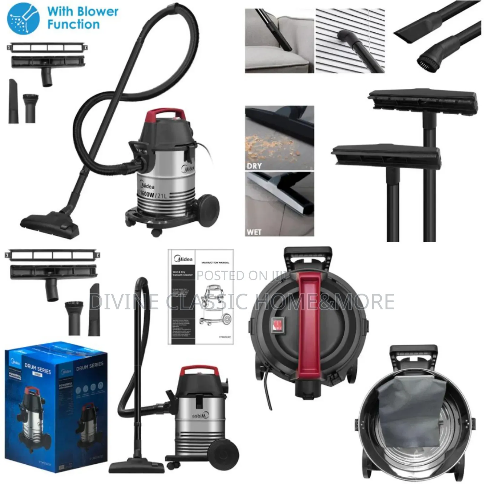 Midea Wet Dry / Blower Function Commercial Vacuum(1600w)