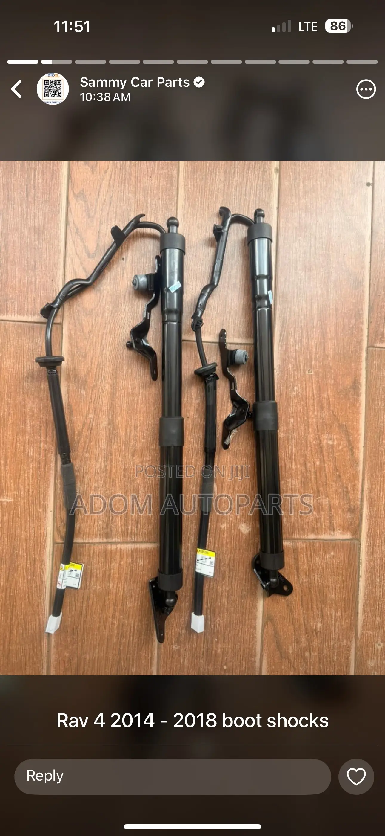 Toyota Rav4 Boot Shock 2014 2015 2016 2017 2018