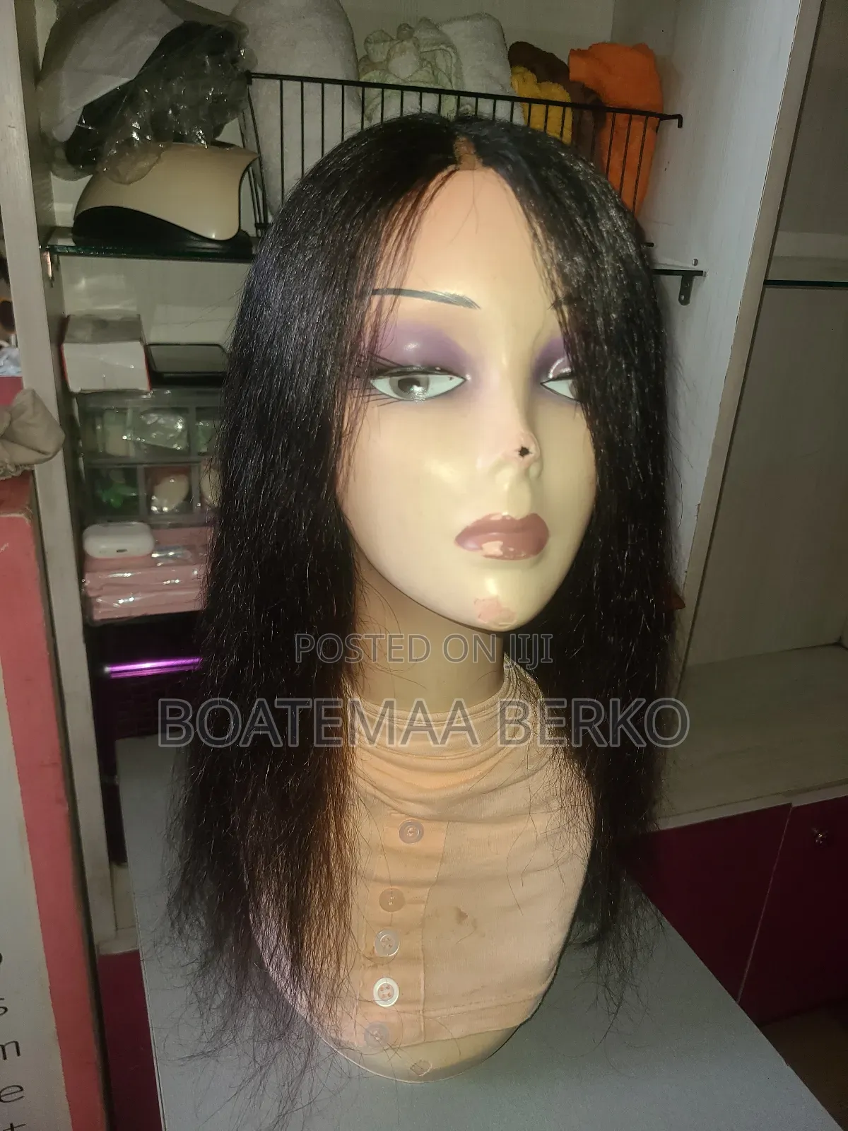 Black Wavy Human Hair Wig
