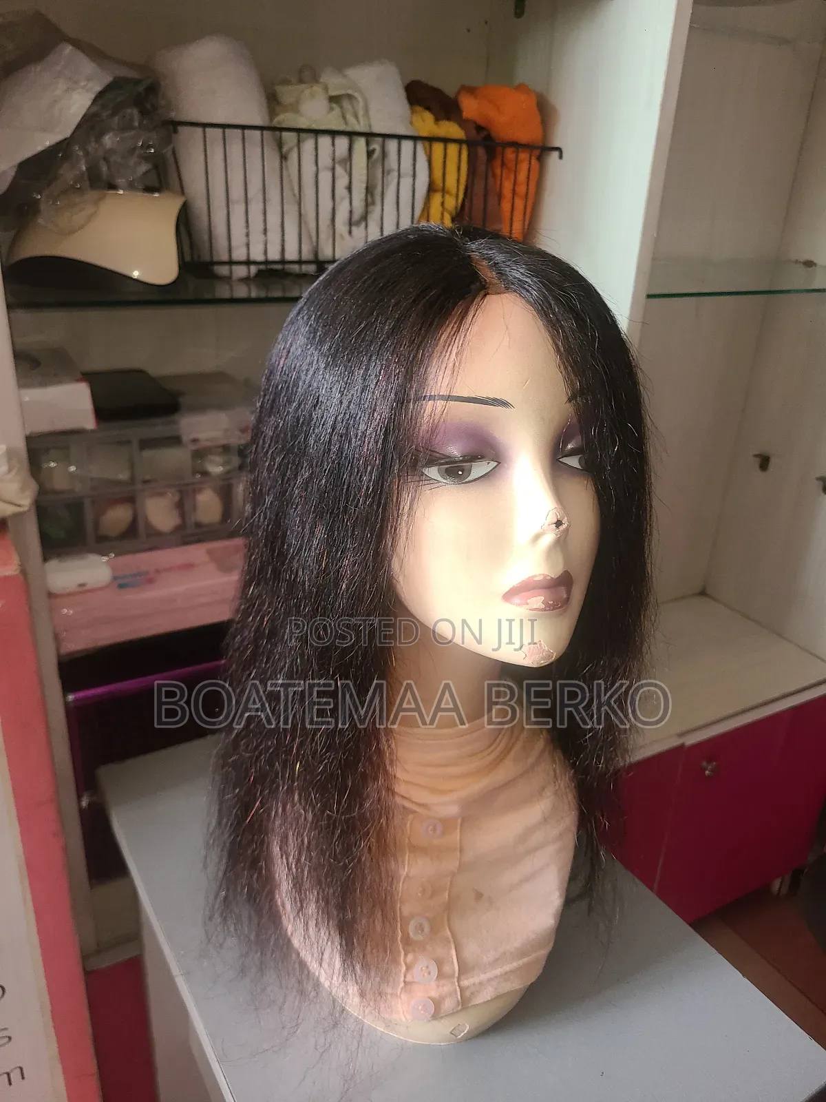 Black Wavy Human Hair Wig