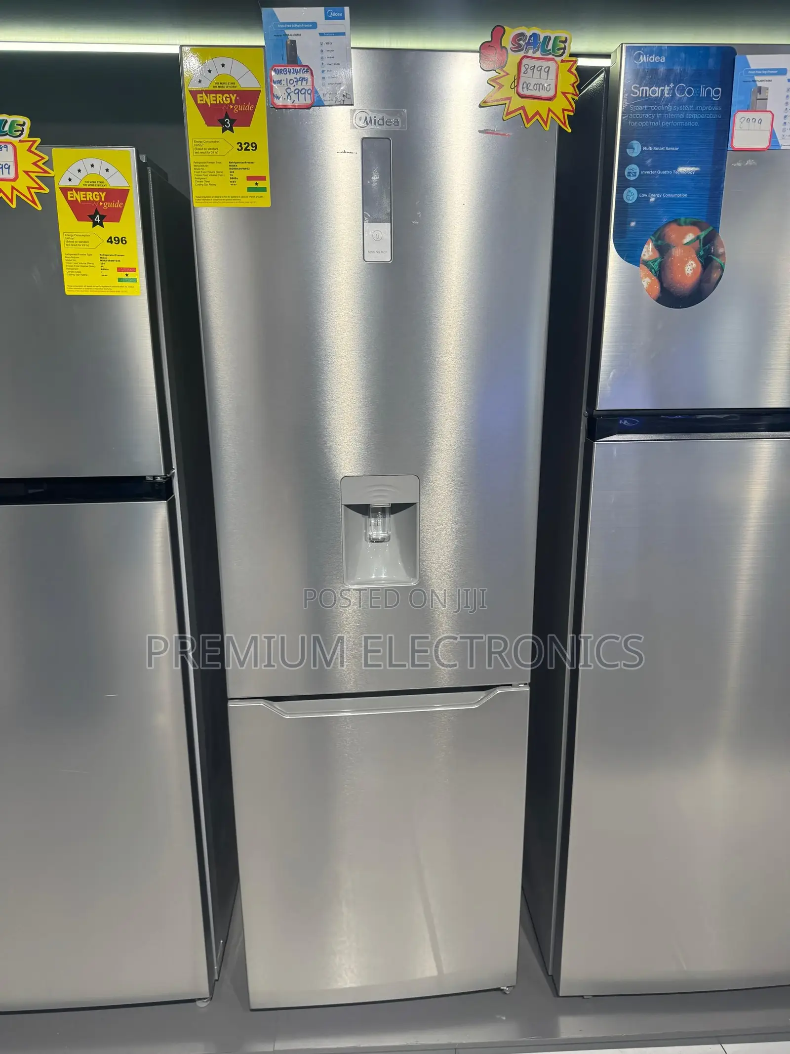 Midea 302ltr High Quality 3 Star Fridge With Water Dispenser
