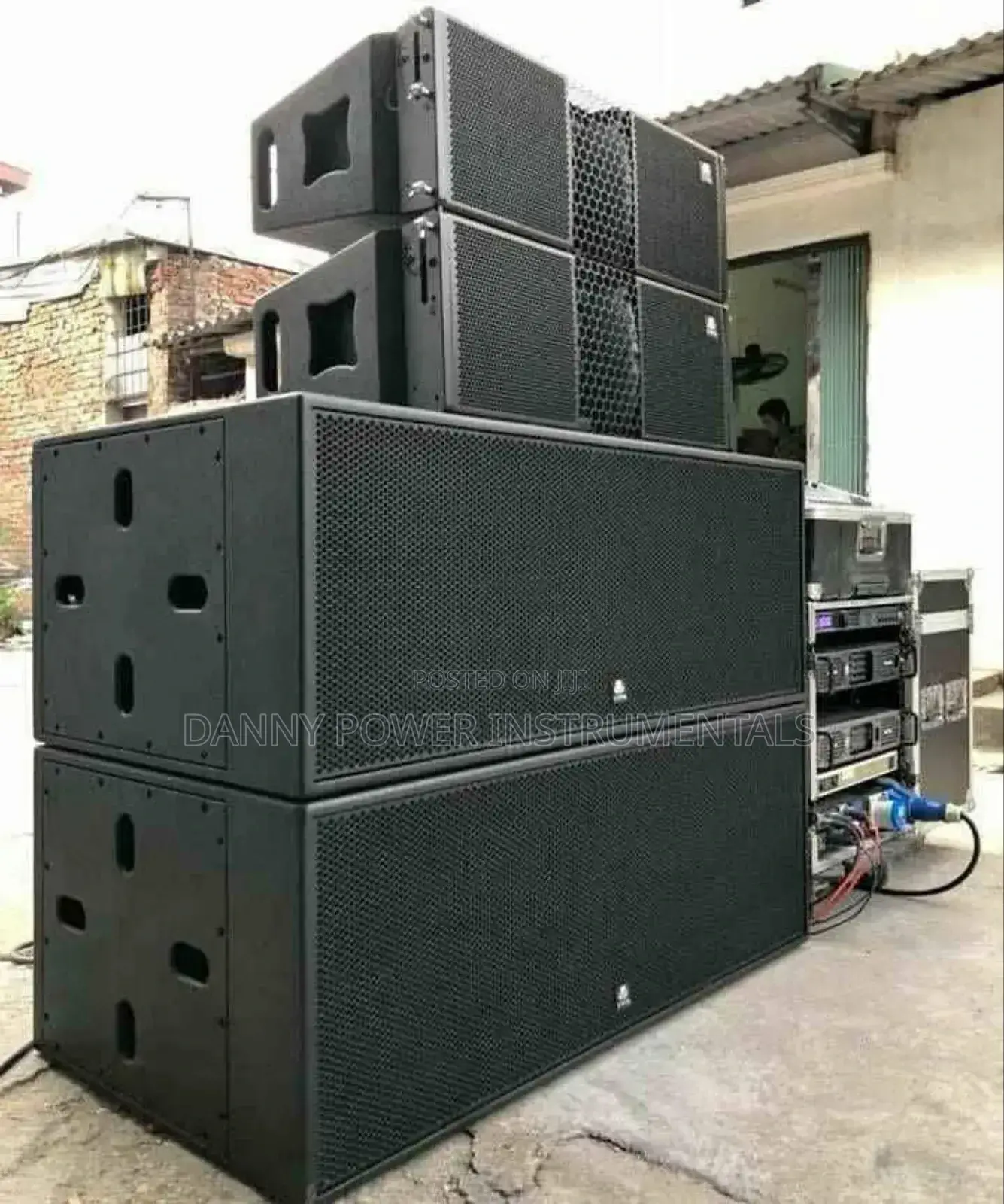 RCF Speakers and Set of Amplifiers in Rack