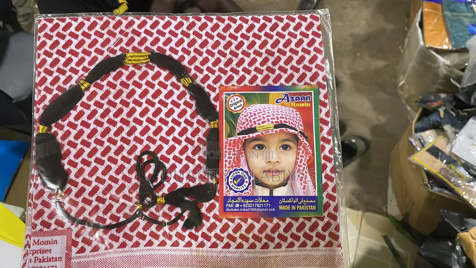 Kids Jalabiya Scarf,Robe (White)