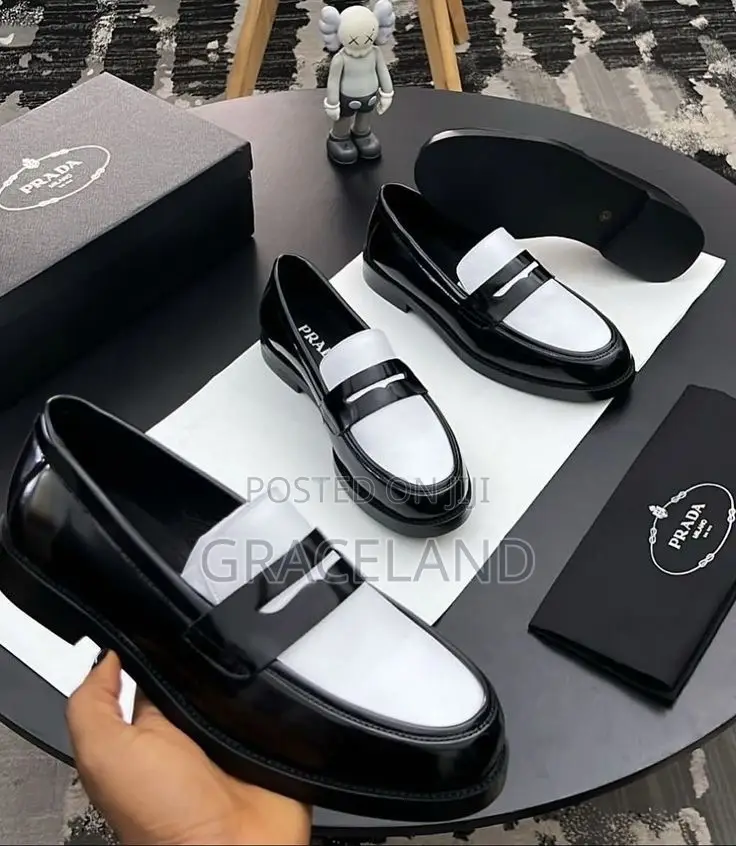 This Is Original Pure Real Leather Prada Loafers for Men