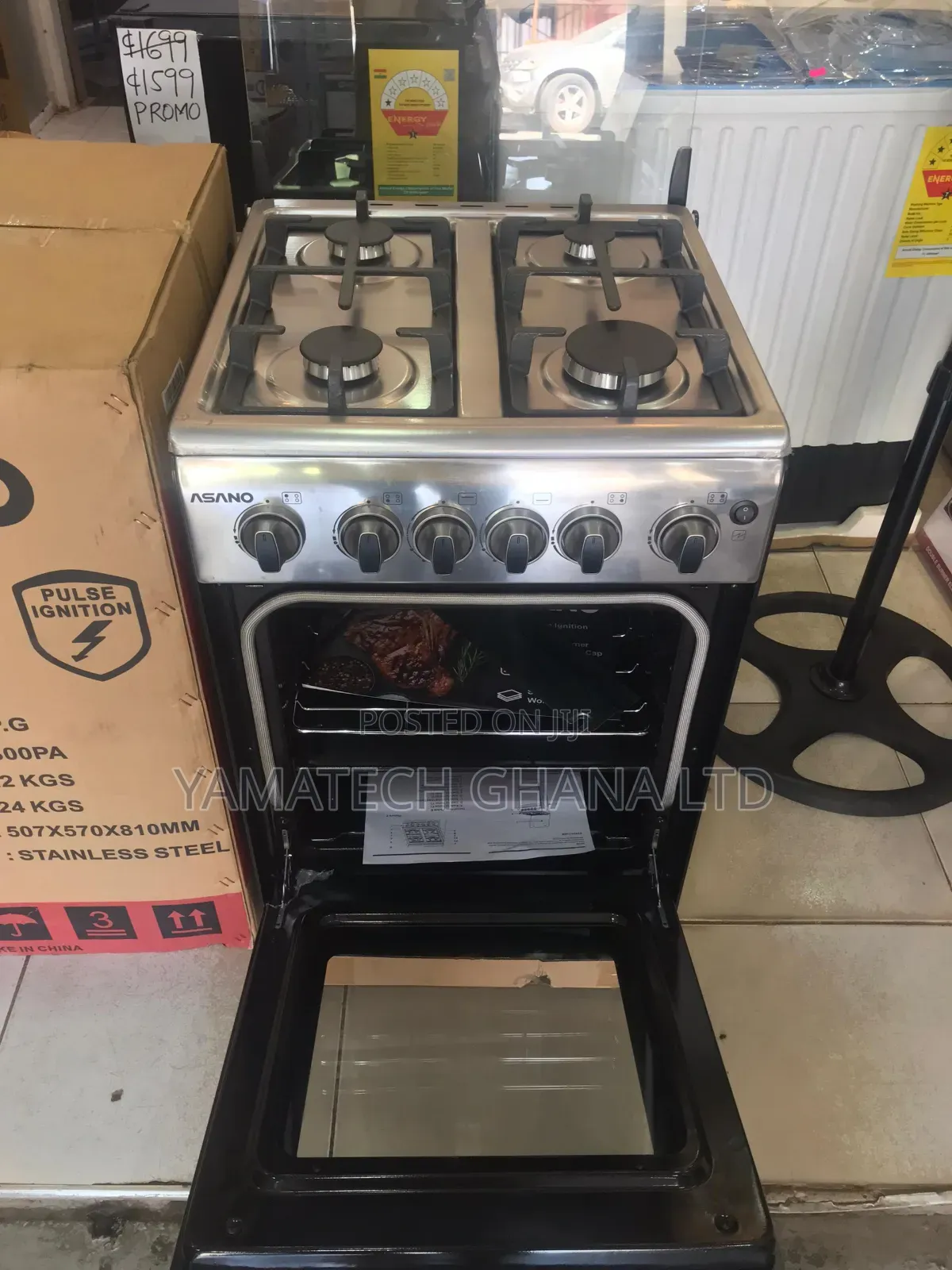 Quality Asano 50x50 Automatic Ignition Gas Stove With Oven and Grill