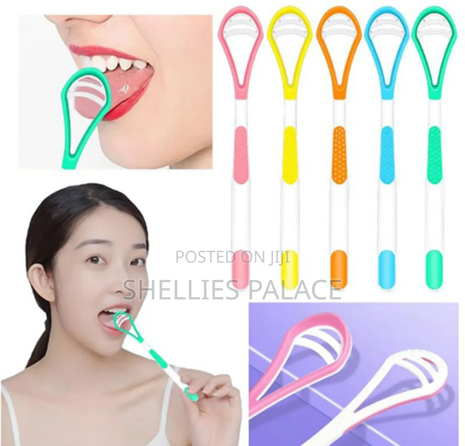 Reusable Double Sided Professional Silicone Tongue Scraper for Adults