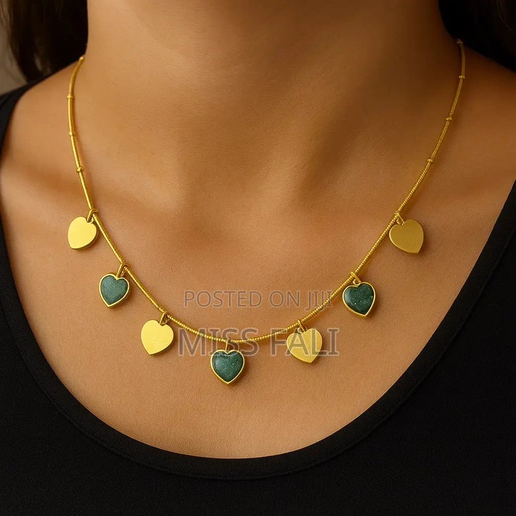 Gold and Stone Drop Necklace
