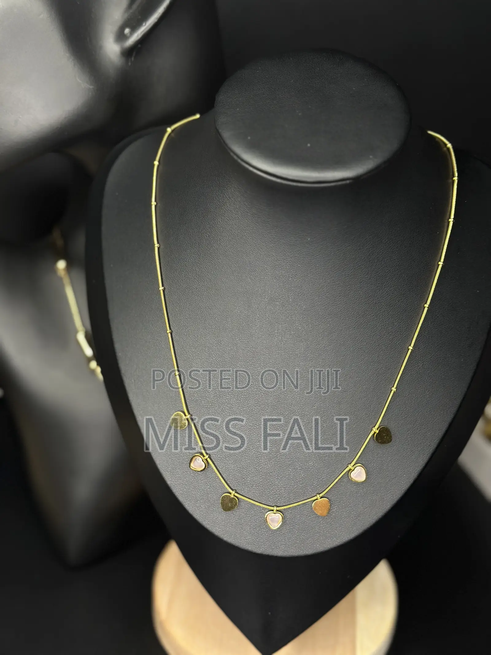 Gold and Stone Drop Necklace