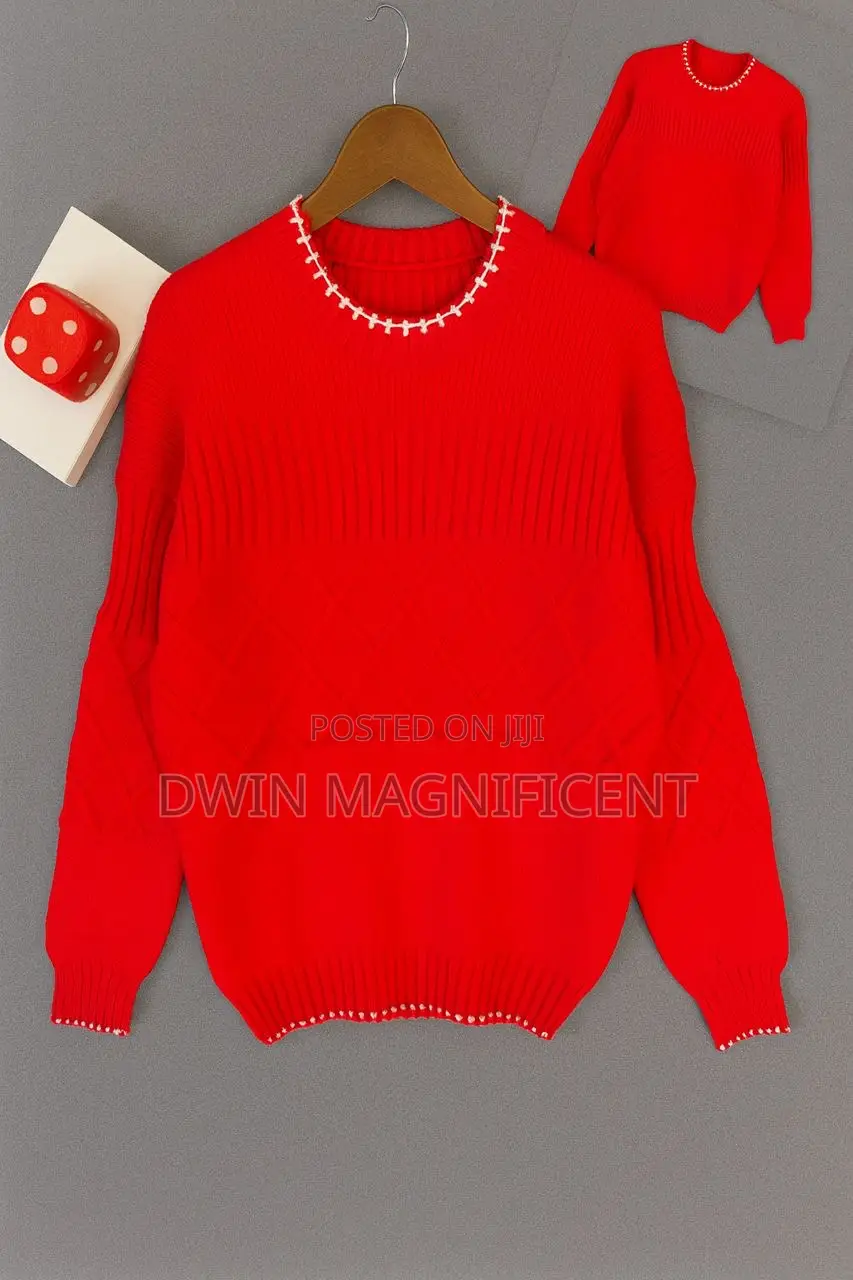 Striped Crewneck Sweater With a Textured Knit
